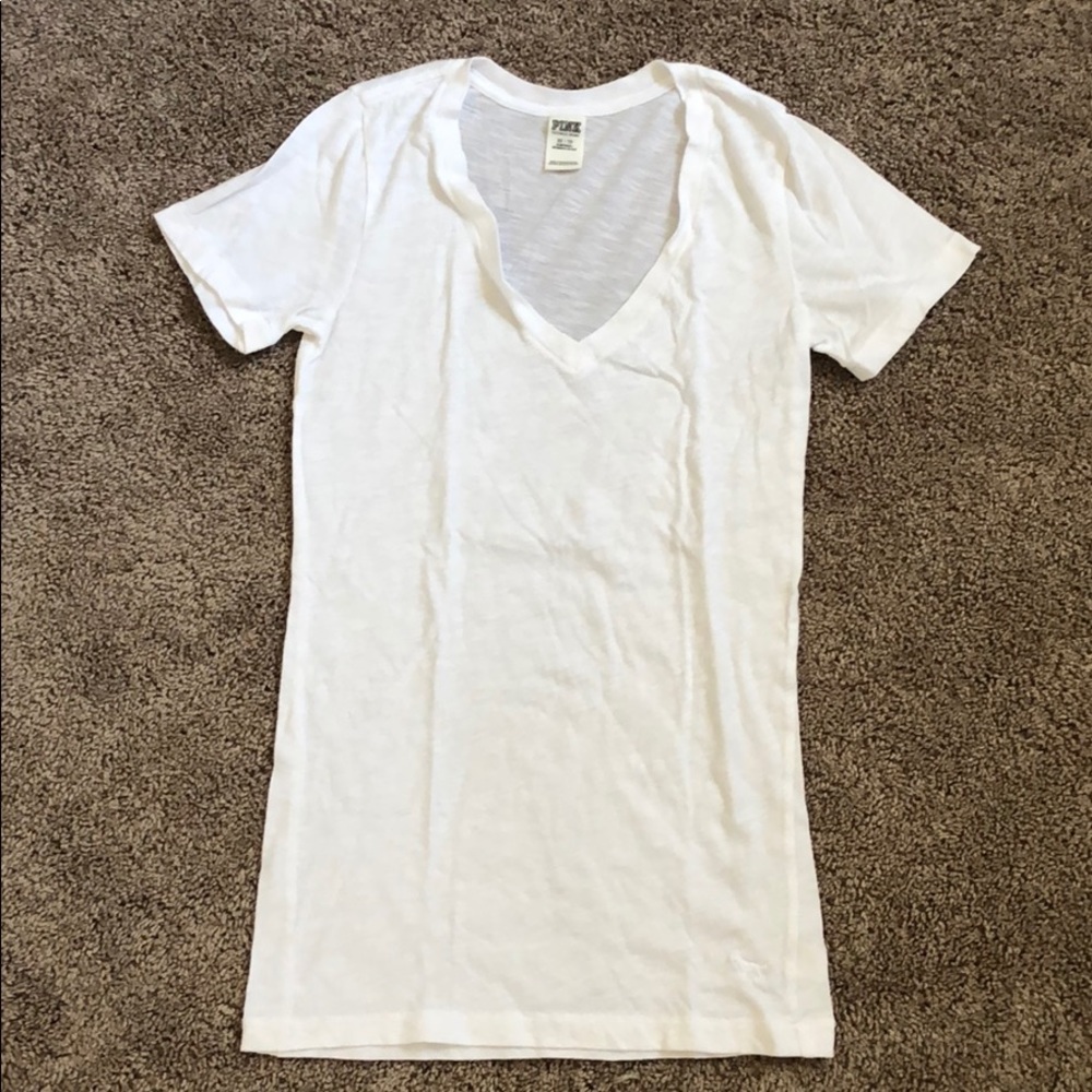 VS PINK solid white t shirt